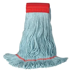 Bright Solutions® Synthetic Blend Blue Wet Mop w/ 5" Wide Band (Size: Large | Looped Ends)
