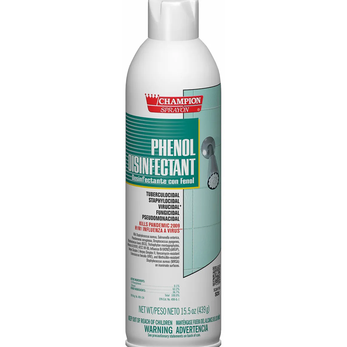 Champion Sprayon® Phenol Disinfectant (15.5 oz Aerosol Cans) - Case of 12