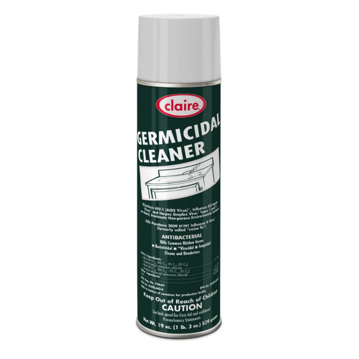 Claire® Germicidal Disinfectant Cleaner (19 oz. Aerosol Cans) - Case of 12