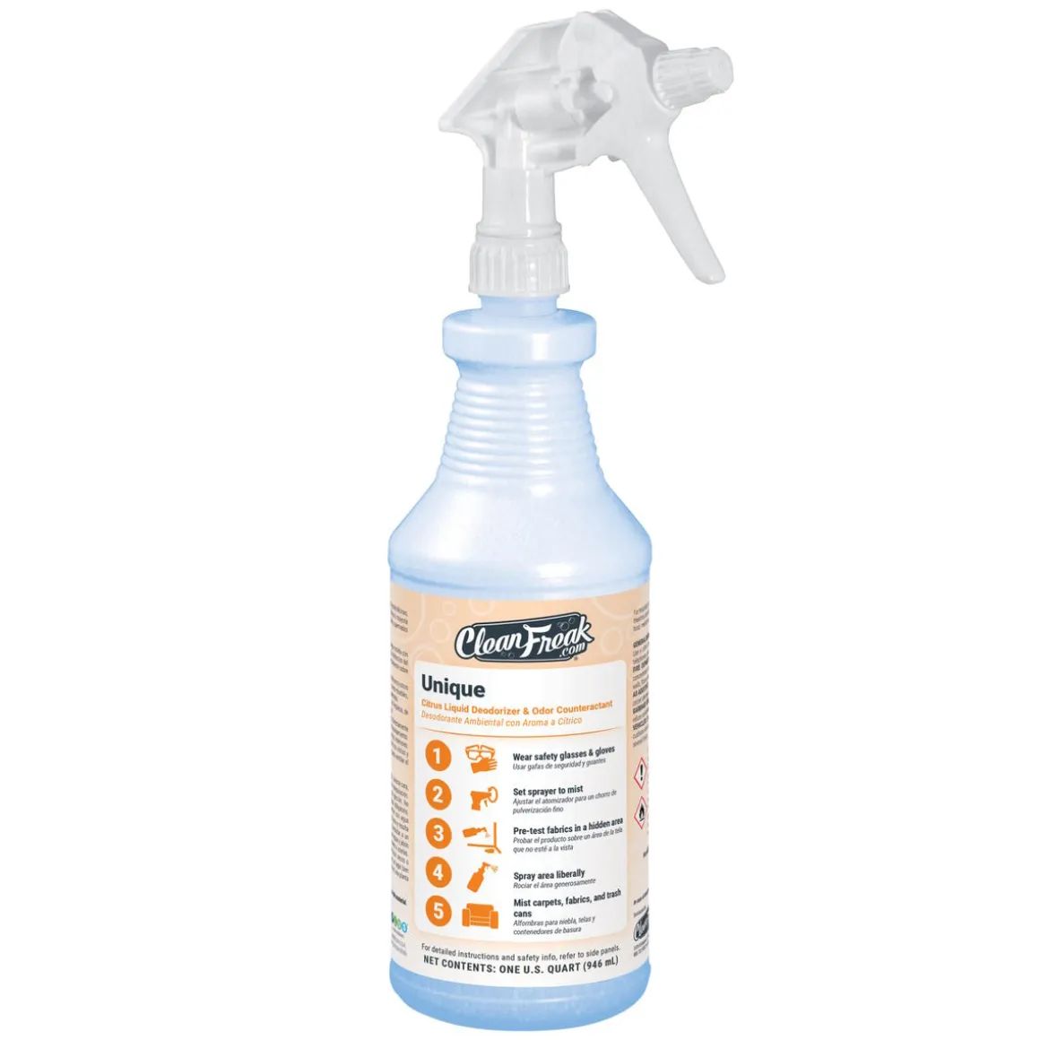 CleanFreak® 'Unique' Citrus Liquid Deodorizer & Odor Counteractant (32 oz Bottles) - Case of 6