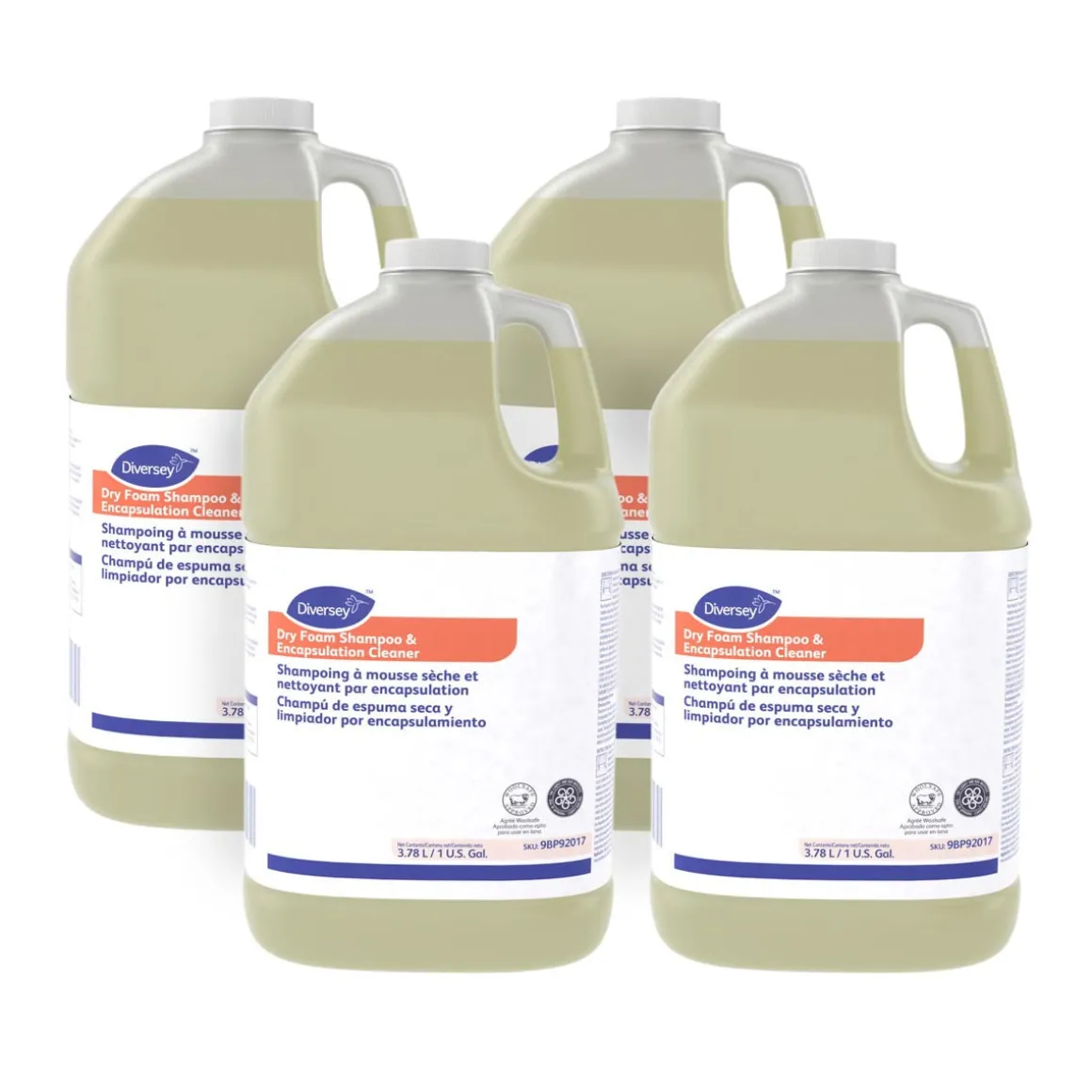 Diversey™ Dry Foam Shampoo & Encapsulation Cleaner (1 Gallon Bottles) - Case of 4