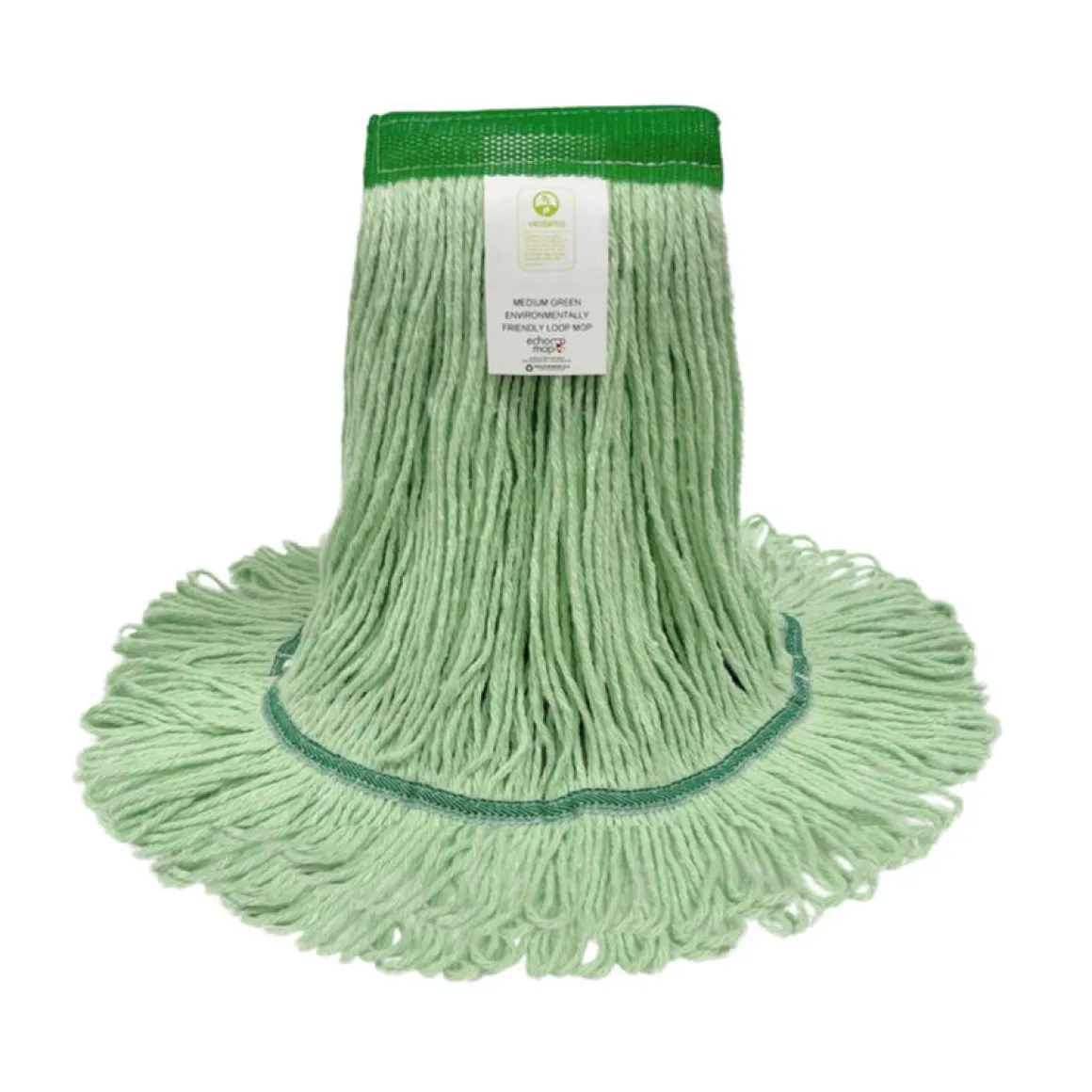 Kelsan Green Cotton, Rayon & Synthetic Blend All Purpose Mop w/ 1.25" Headband (Size: Medium | Looped Ends)