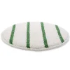 Kelsan 15" White Carpet Scrubbing Bonnet w/ Green Agitation Stripes