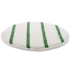 Kelsan 13" White Carpet Scrub Bonnet w/ Green Agitation Strips