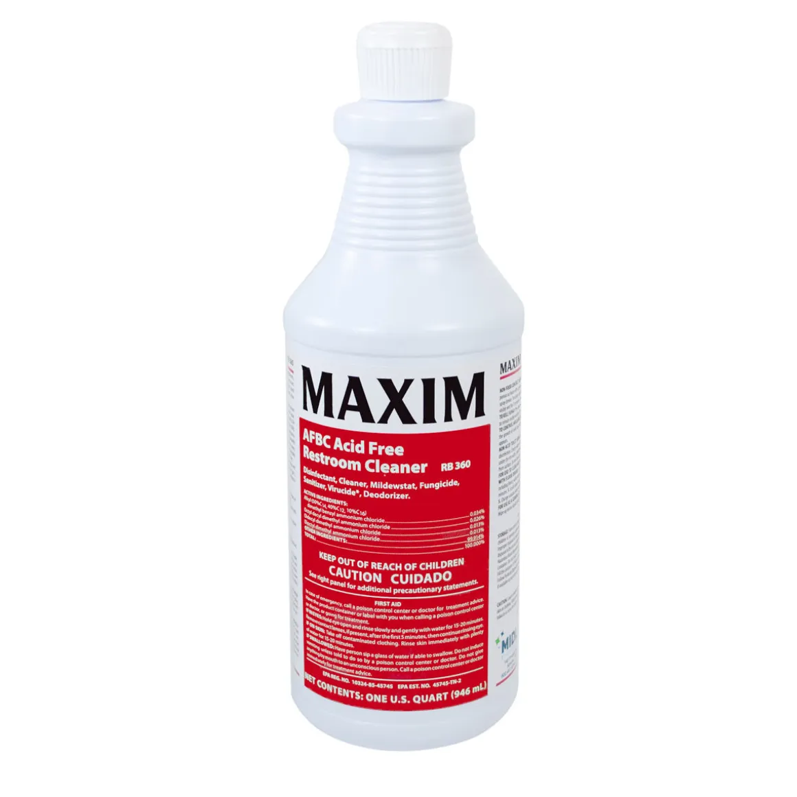 Maxim® ‘AFBC’ Acid Free Restroom Cleaner (32 oz Squeeze Bottles) - Case of 6