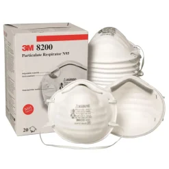 3M™ #8200 NIOSH Approved N95 Disposable Respirator Masks (No Valve) - Box of 20