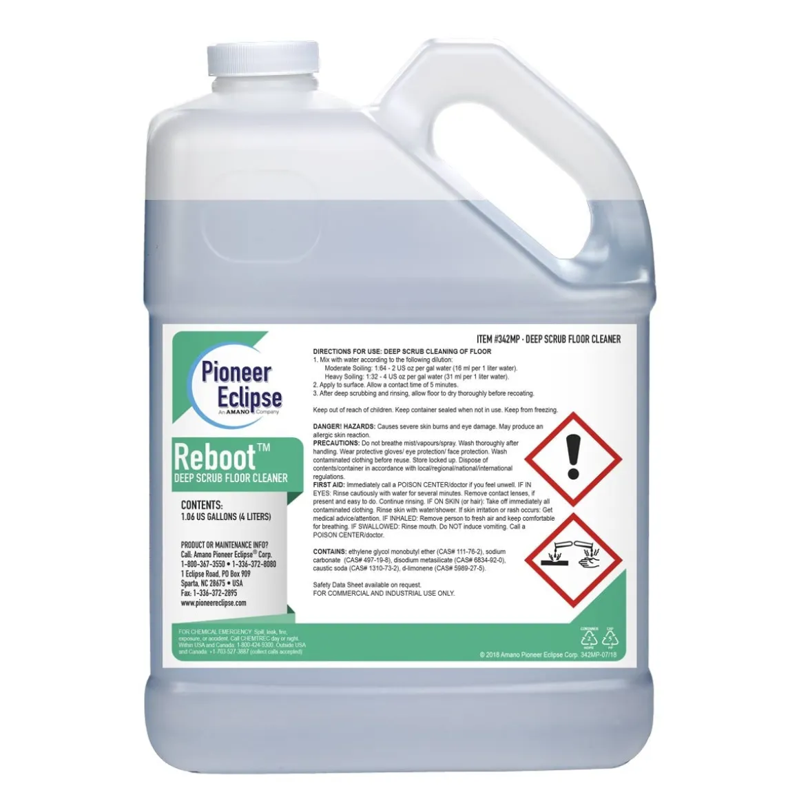 Pioneer Eclipse Reboot™ Deep Scrub Floor Cleaner & Top Coat Remover (1 Gallon Bottles) - Case of 4