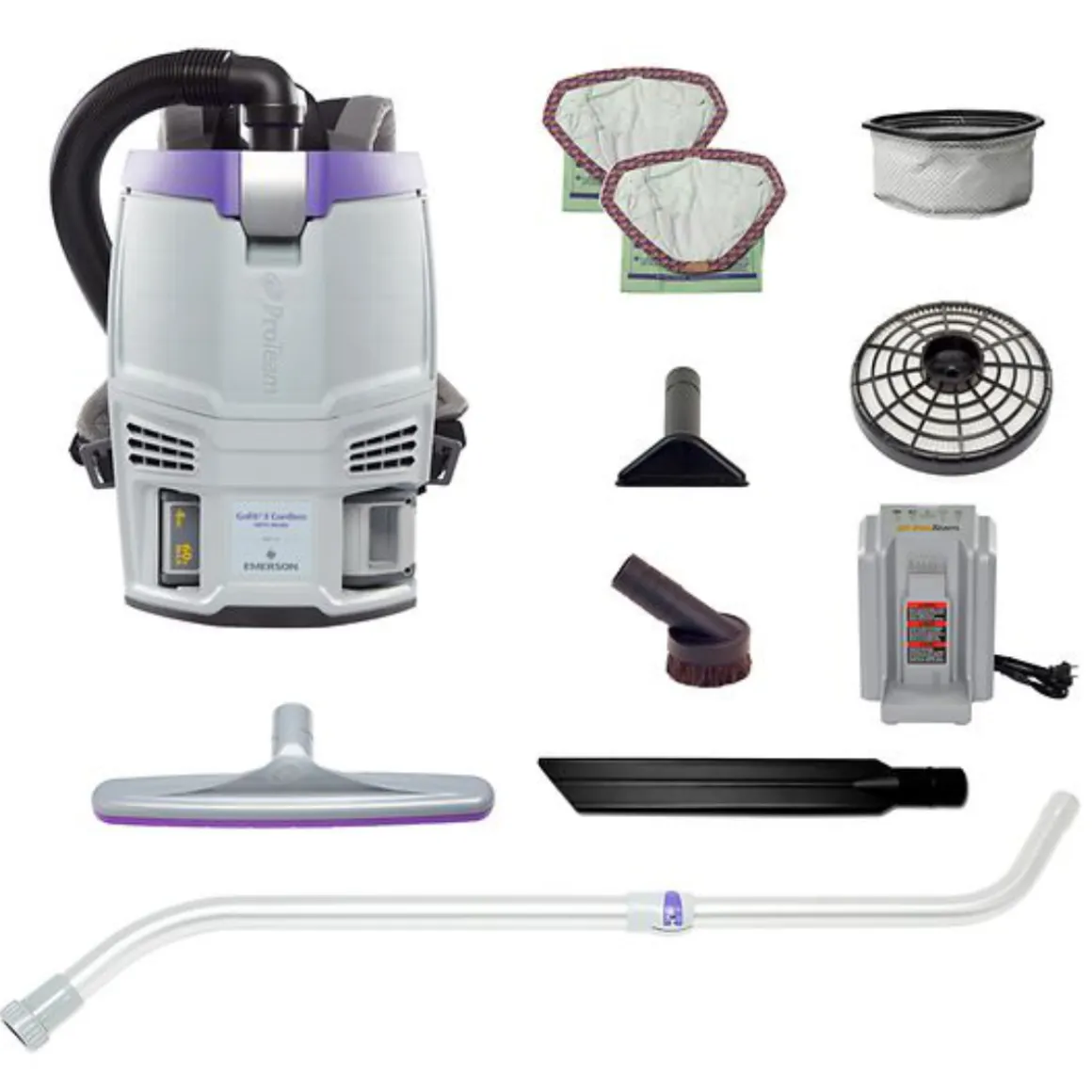 ProTeam® GoFit® 3 Qt. Cordless 4Ah Backpack Vacuum w/ Xover Tool Kit & Telescoping Wand