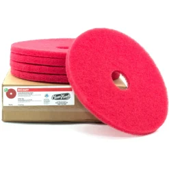 10" Red Floor Scrubbing Pads - Case of 5
