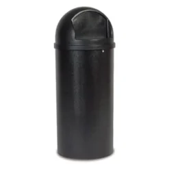 Rubbermaid® Marshal® 25 Gallon Round Top Trash Container (#FG817088BLA) - Black