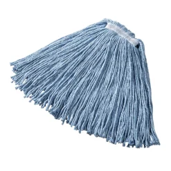 Rubbermaid® 16 oz Dura Pro Cotton, Rayon & Synthetic Blend Blue Wet Mop w/ 1" Headband (Size: Small | Cut Ends)