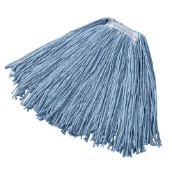 Rubbermaid® 20 oz Dura Pro Cotton, Rayon & Synthetic Blend Blue Wet Mop w/ 1" Headband (Size: Medium | Cut Ends)