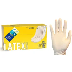 Safety Zone® White Disposable 5.0 Mil Powdered Latex Gloves (S - XL Sizes Available) - Case of 1000