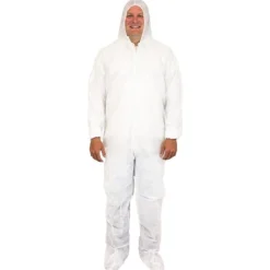 Safety Zone® White Flood Restoration Disposable Coveralls (L - 5XL Sizes Available) - Case of 25