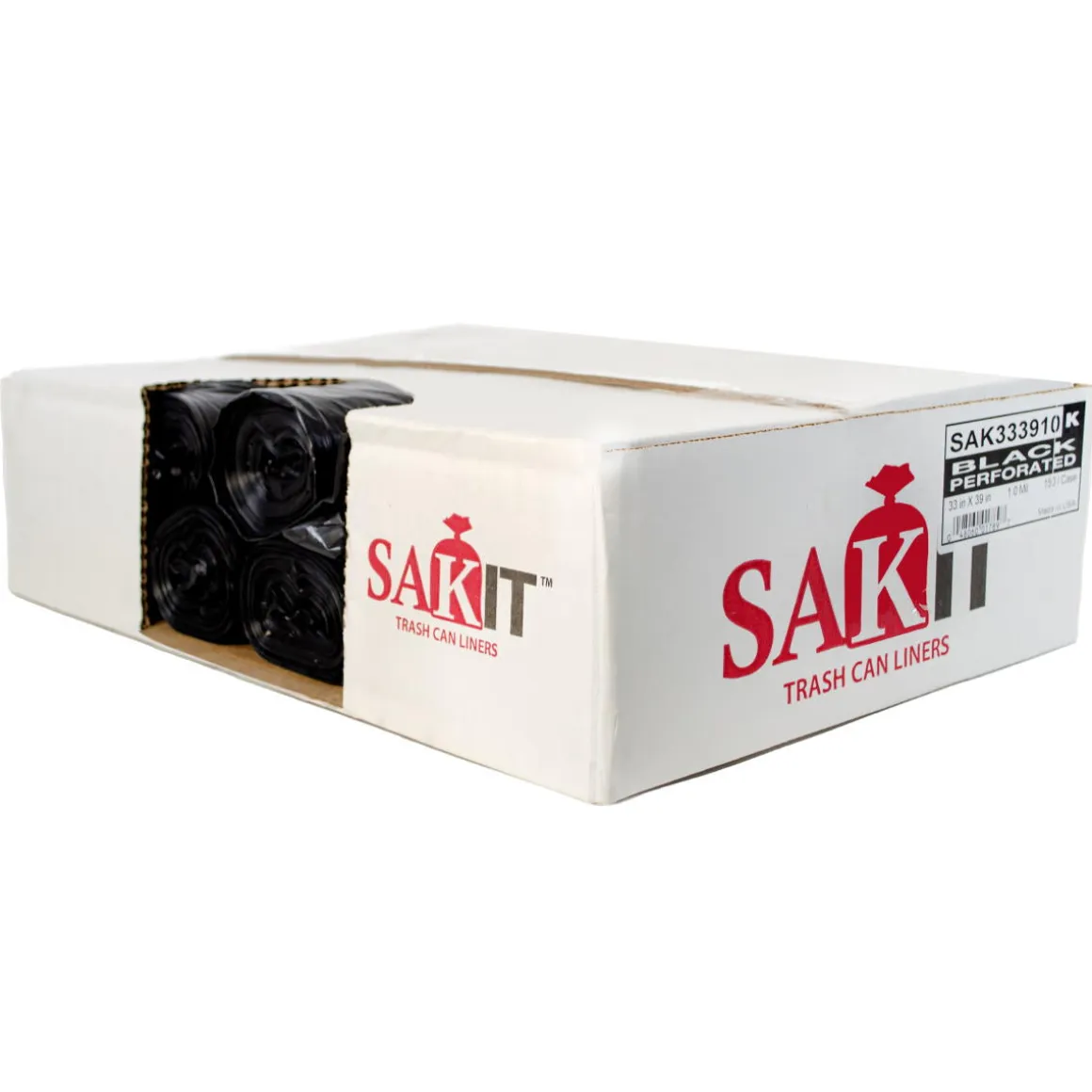 Sak-It™ 33 Gallon Black Low Density Coreless Trash Can Bags (33" x 39" | 1.0 Mil) - Case of 150