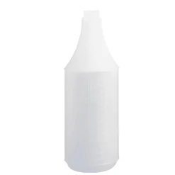 Tolco® 32 oz. White 9.5" Tall Round Spray Bottle w/ Embossed Measuring Scale