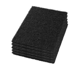 12" x 18" Black Rectangular Floor Stripping Pads - Case of 5