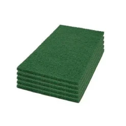 12" x 18" Green Rectangular Heavy Duty Floor Scrubbing Pads - Case of 5