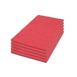 12" x 18" Red Rectangular Floor Buffing & Spacer Pads - Case of 5